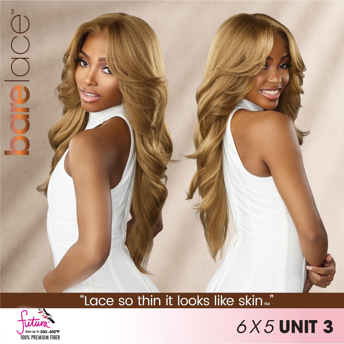 Sensationnel Bare Lace 6X5 Lacewig - Unit 3 Lacefrontal Glueless Synthetic 180 Degree Preplucked Hairline (1 JETBLACK)