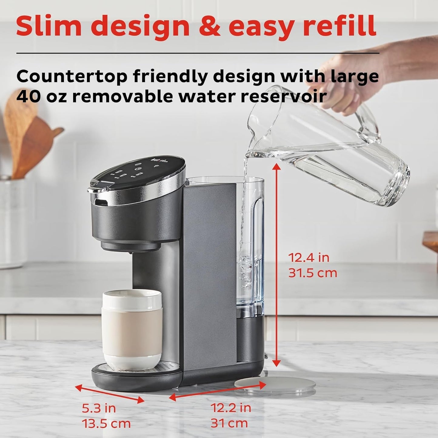 Solo WIFI Connect Single Serve Coffee Maker, from the Makers of  Pot, Coffee Brewer, Includes Reusable Coffee Pod & Bold Setting, Brew 8 to 12Oz., 40Oz. Water Reservoir, Black