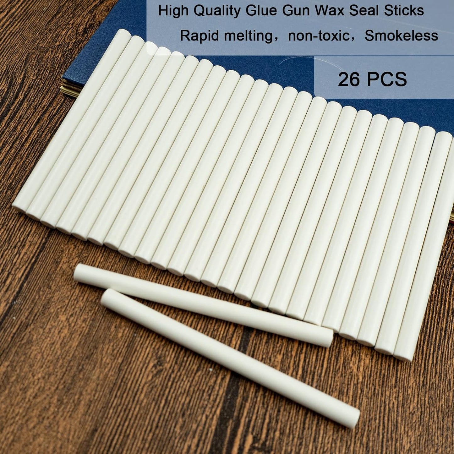 Wax Seal Stick, Ioggtser 26 PCS Mini Glue Gun Wax Seal Stick for Wax Seal Stamp, Sealing Wax Sticks for Wedding Invitations, Cards, Envelopes (White)