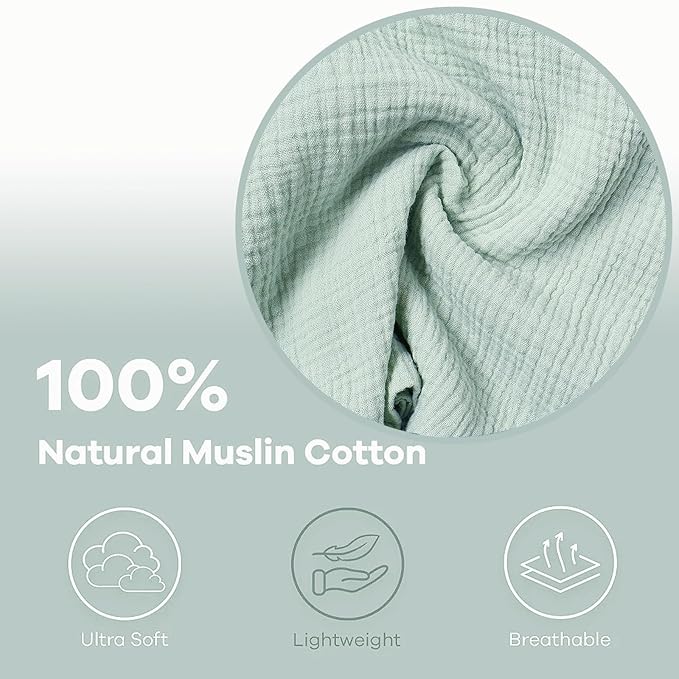 Owlowla Muslin Changing Pad Cover 2PACK,Soft Muslin Cotton Diaper Changing Pad Covers Changing Table Cover for Baby Boy Girl(Natural&Sage)