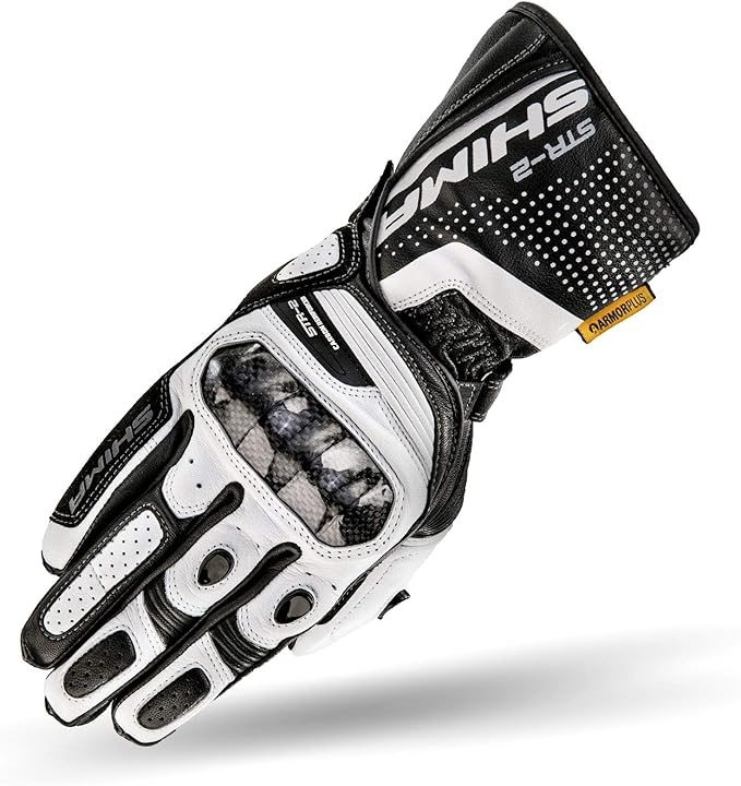 SHIMA STR-2 Motorcycle Gloves Men Leather Biker Armoured Ventilated Protectors Sliders Racing Powersports Motorsport