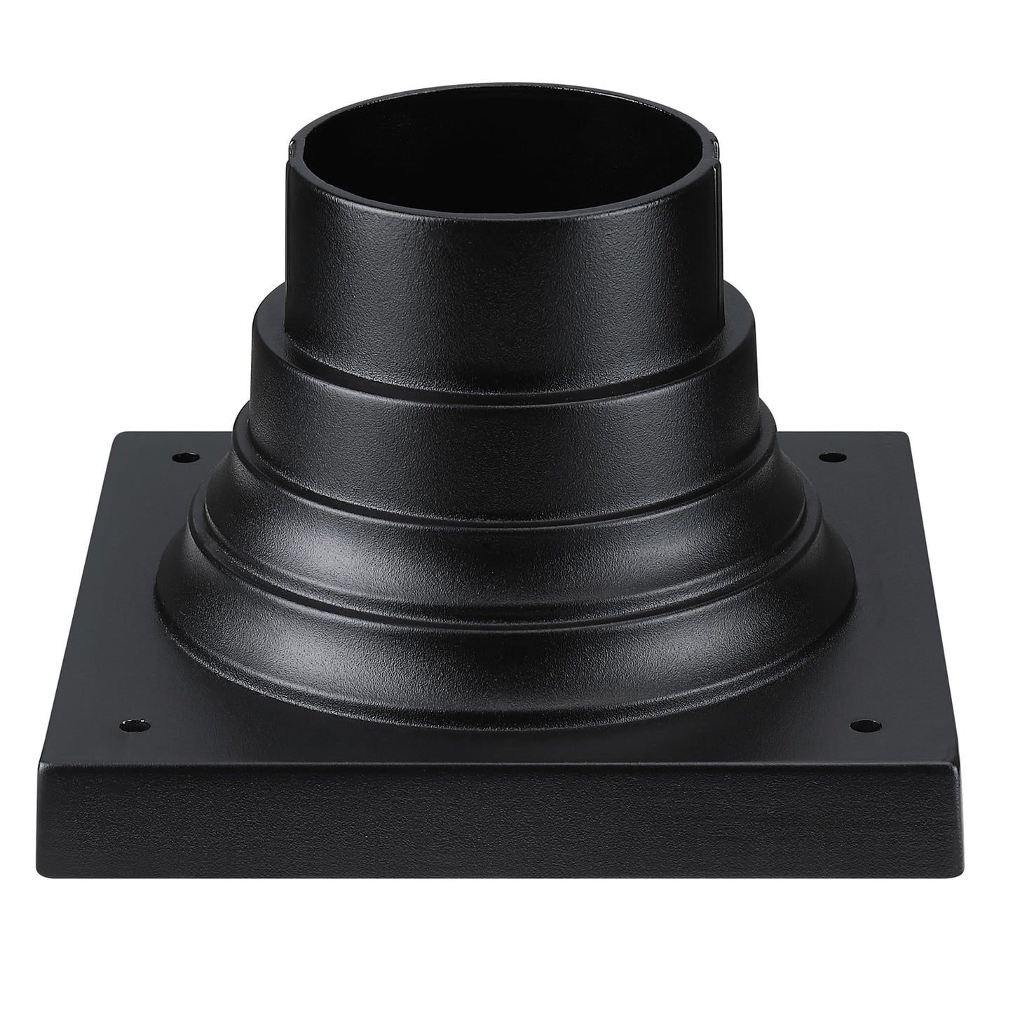Faymart Lighting 2-Pack Square Anchor Base For Post Mounted Outdoor Lamps Aluminum Alloy Pedestal Mount Base For Stone Walls  Matte Black 6X6 Post Cap Adapter  3 Inch Pole Fitter
