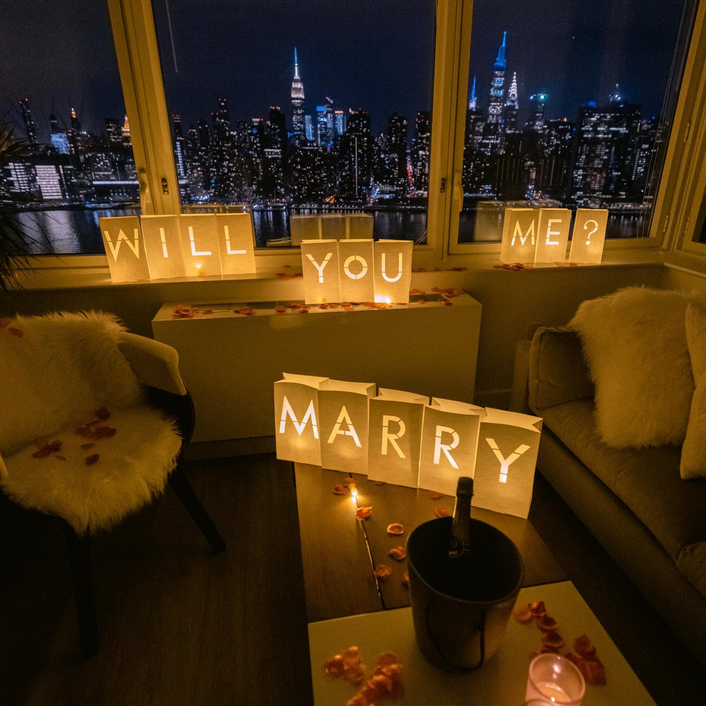 Luminary Paper Bags Wedding Proposal Decorations Will You Marry Me?  Light Up Letters Sign With Led Lights Included For Engagement Party  Proposals