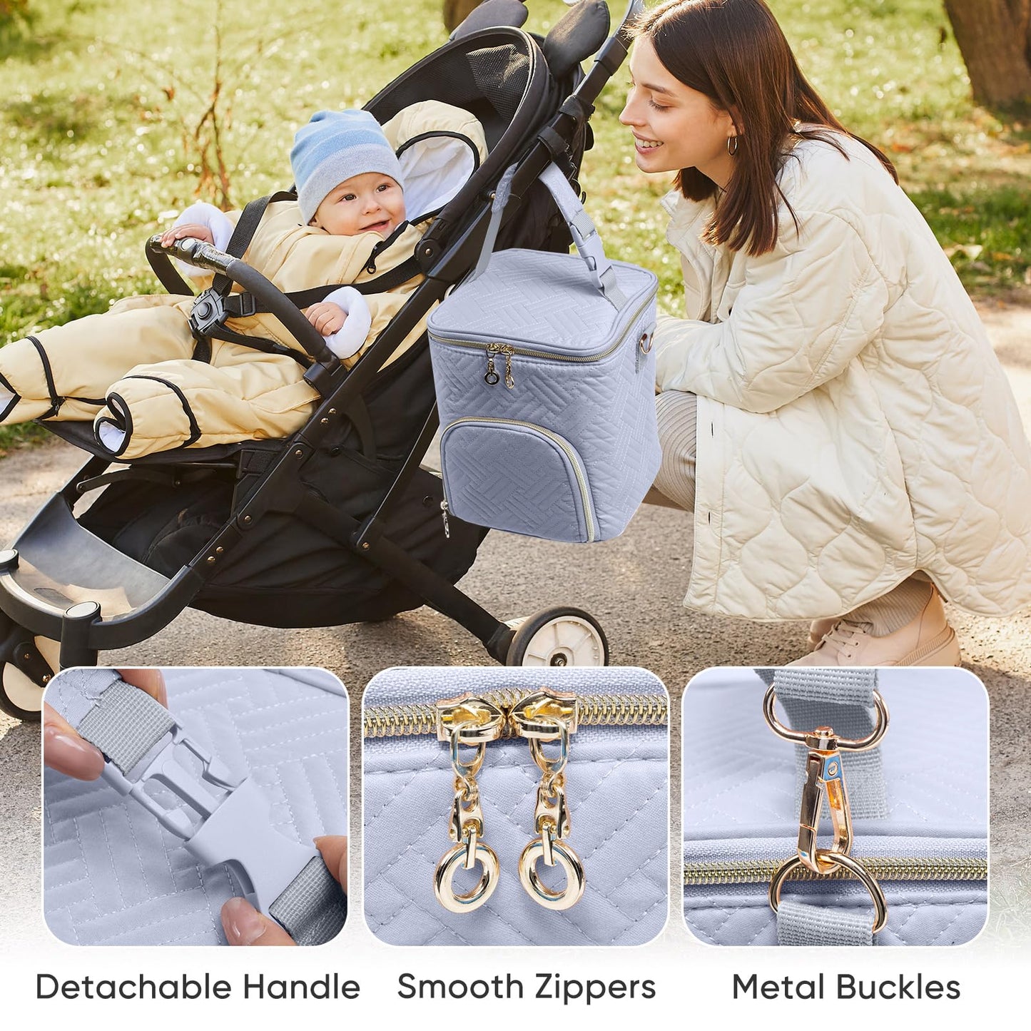 SFYBYEART Breastmilk Cooler Bag with Temperature strips & Ice Pack for 4 Baby Bottles Cooler Bag - See-through Milk Bag for Baby Bottles 4oz-9oz,Breastmilk Storage Bag, Breast Milk Bags for Daycare
