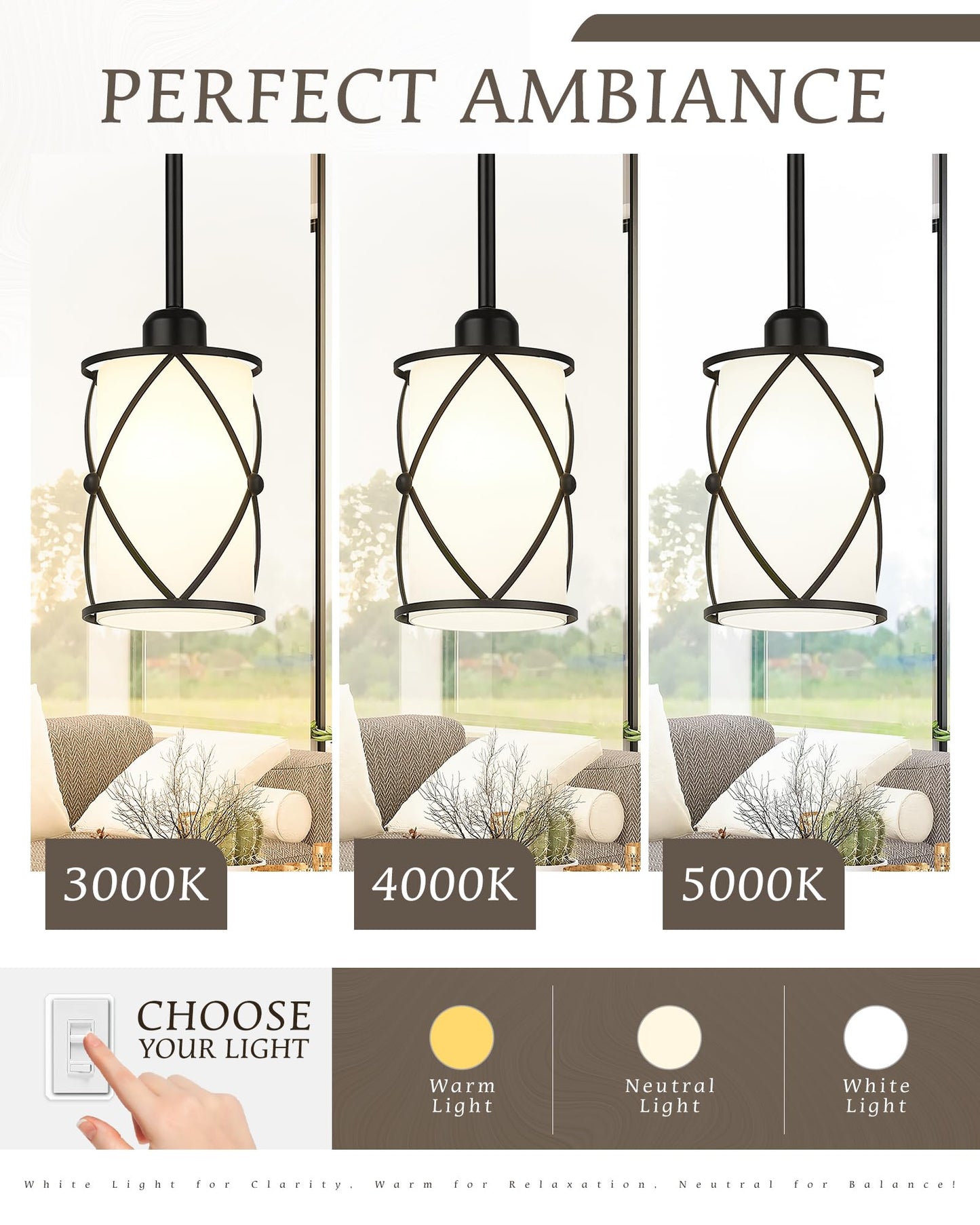Osimir Pendant Lights Kitchen Island 3 Pack  Black Kitchen Pendant Lighting Over Island With Milk Glass And Rods  Modern Mini Hanging Light For Sink Dining Room  Ch9176Bkw-3Pk
