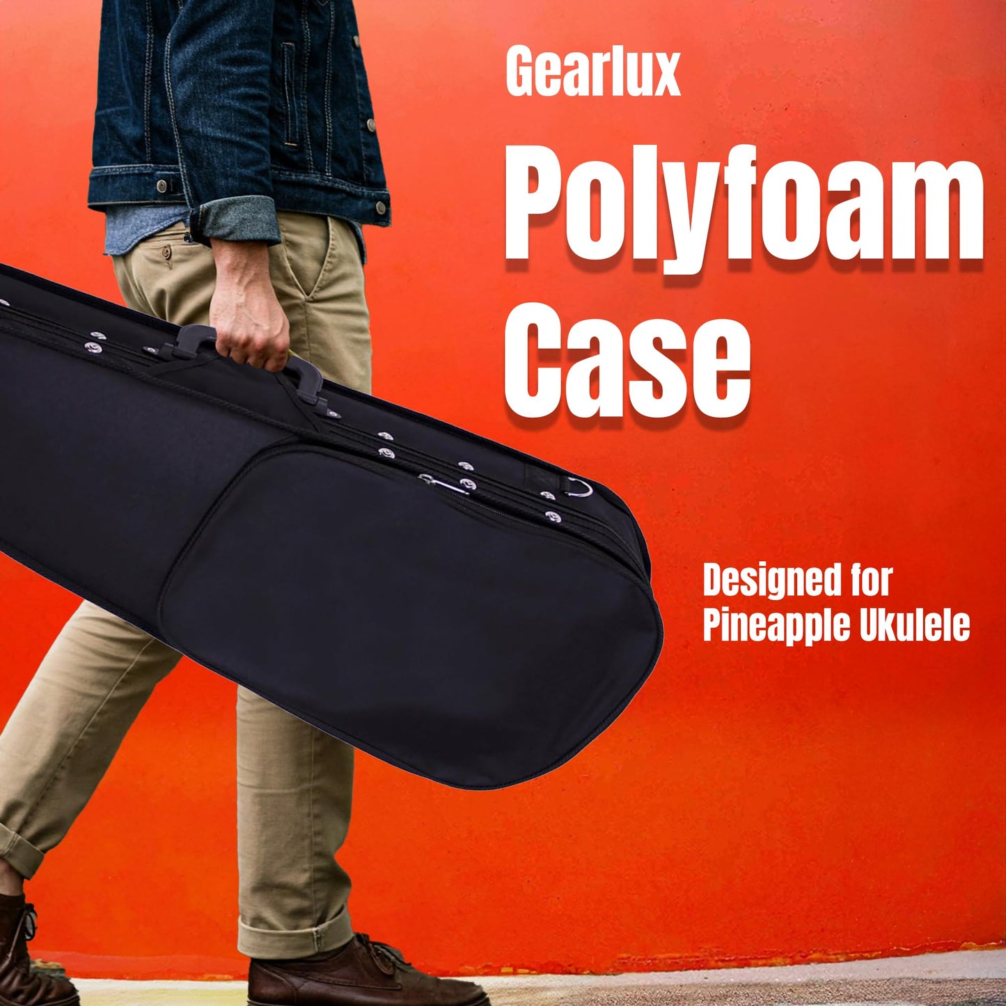 Gearlux Pineapple Ukulele Polyfoam Case - Black
