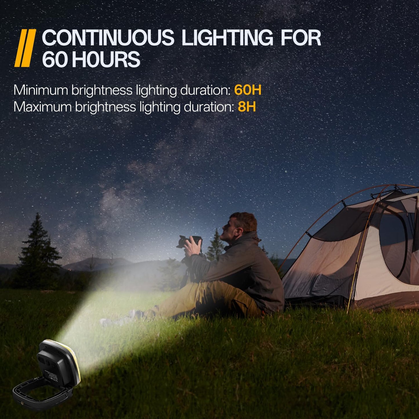 Gabujau Magnetic Work Light, 10,000 mAh Rechargeable LED Portable Lamp, 2,000 Lumen Floodlight, 9 Light Modes with 1/4" Threaded Port for Machinist Auto Underhood Outdoor Camping