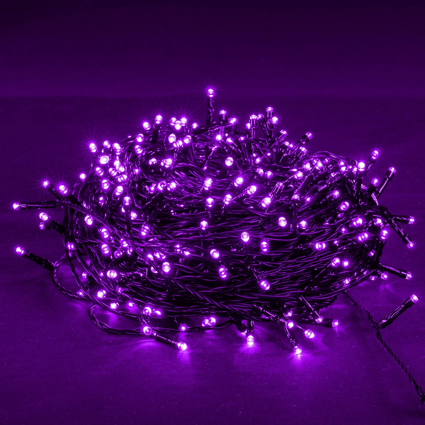 Dazzle Bright 300 LED String Lights, 100FT, Purple, 8 Lighting Modes, Connectable Halloween Decorations, Model HB-300COI