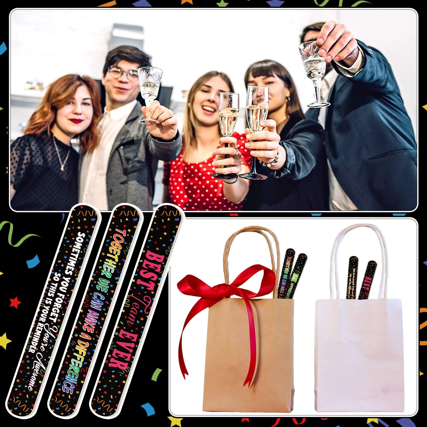 Lanties 50 Pack Employee Staff Appreciation Gifts Bulk Team Black Nail Files Emery Boards Thank You Gifts for Employee Coworkers