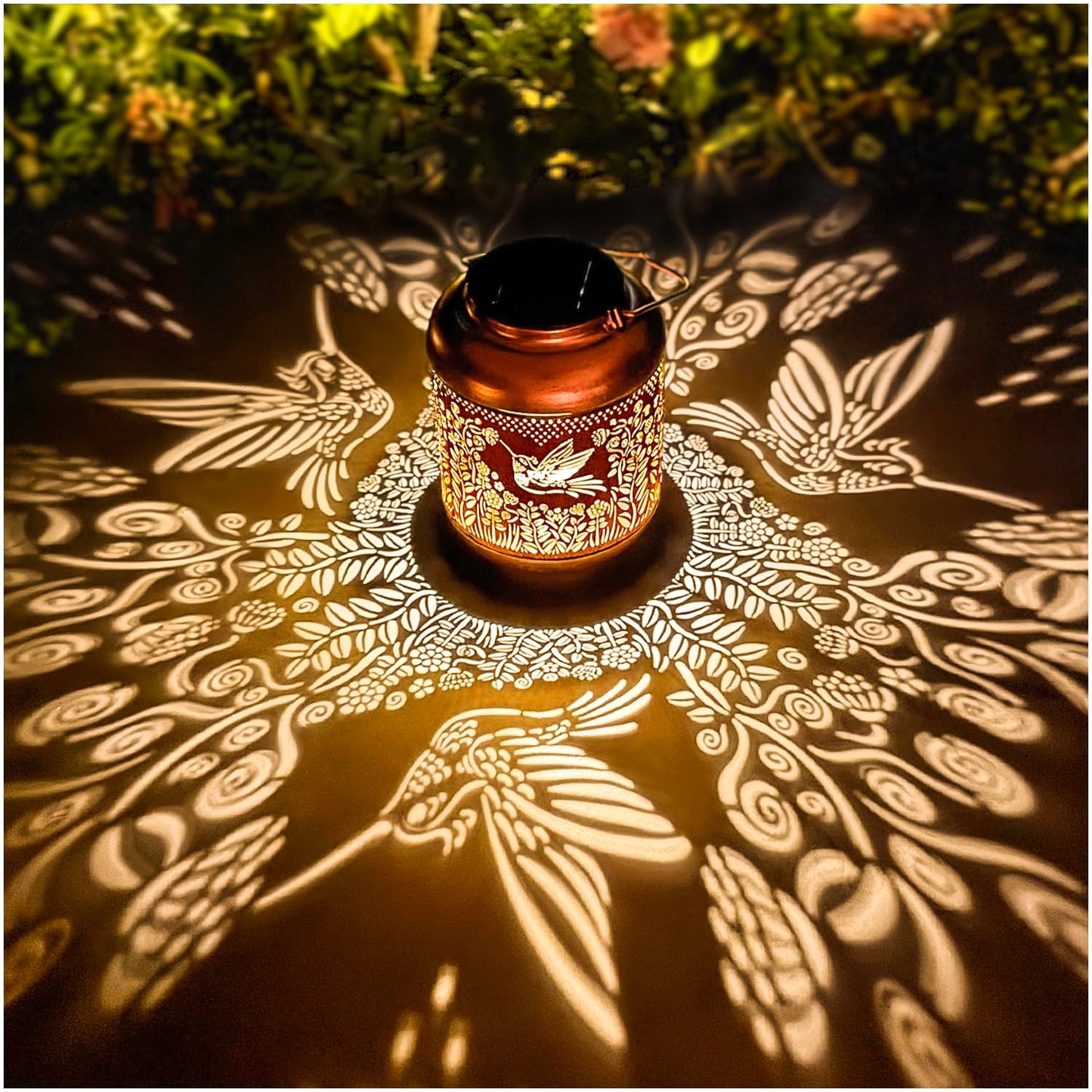 TIGGSY Hummingbird Solar Lanterns Outdoor Waterproof Decorative LED Lights Bronze Model SL-001 for Garden, Patio, Yard Decor