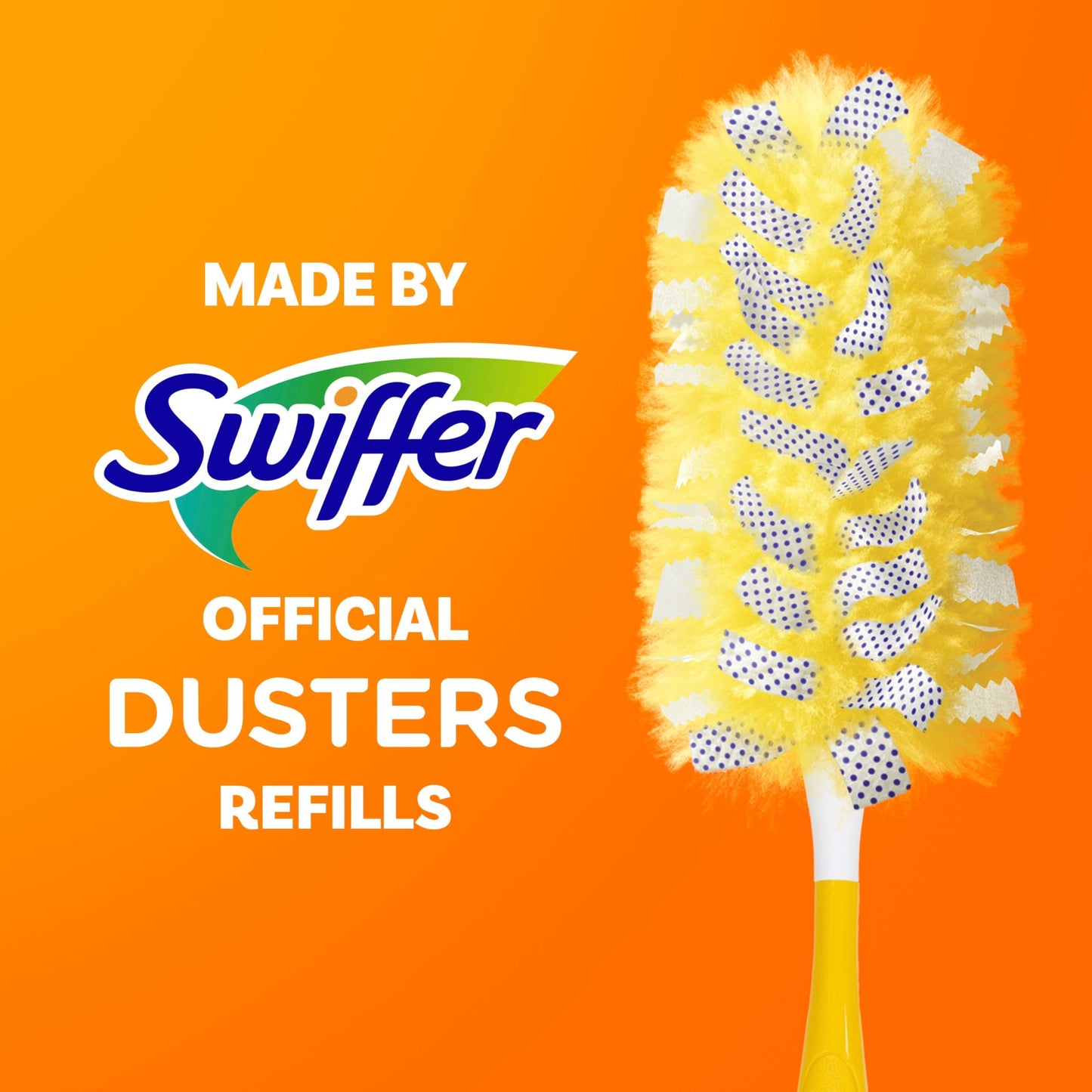 Swiffer Dusters Heavy Duty, Feather Head Multi-Surface Duster Refills for Cleaning, Unstopables, Yellow, 24 Count (4 Packs of 6)