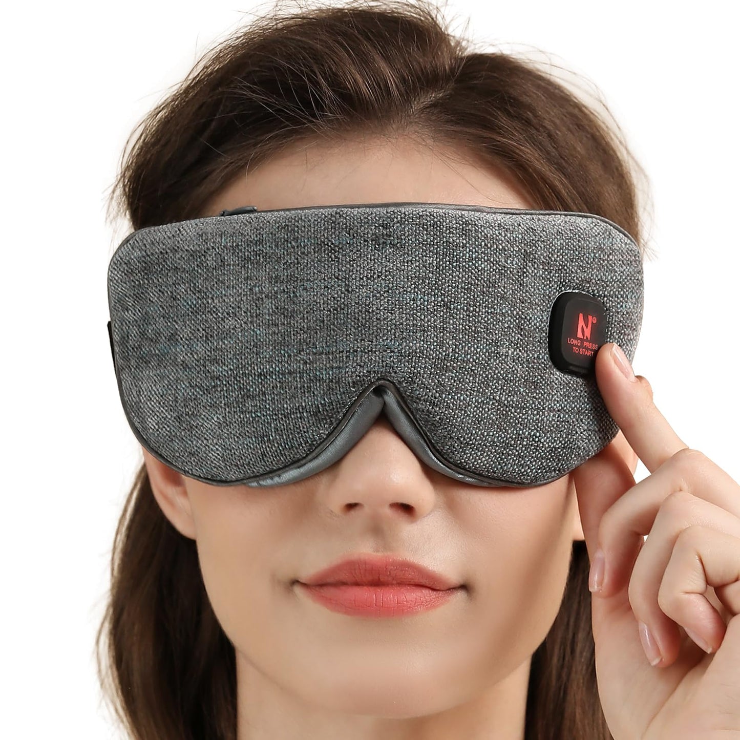 Aroma Season Heated Eye Mask Cordless, Warm Compress for Dry Eyes, Stye. Blepharitis, Chalazion, MGD, Machine Washable Perfect Light Blocking (Grey)