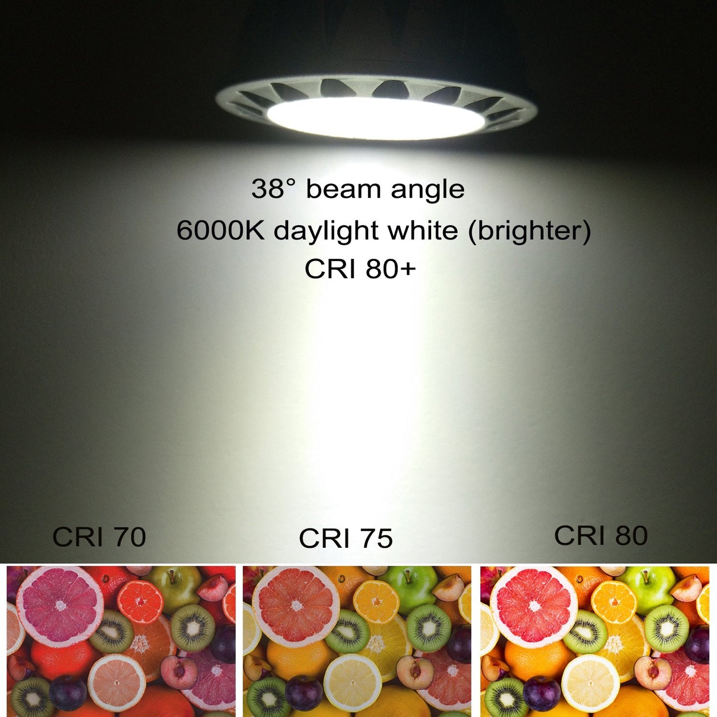 Alide Mr16 Led Bulbs 7W Daylight White 6 Pack, 12V Gu5.3 Aluminum Spotlight, 50W-75W Halogen Equivalent, Not Dimmable