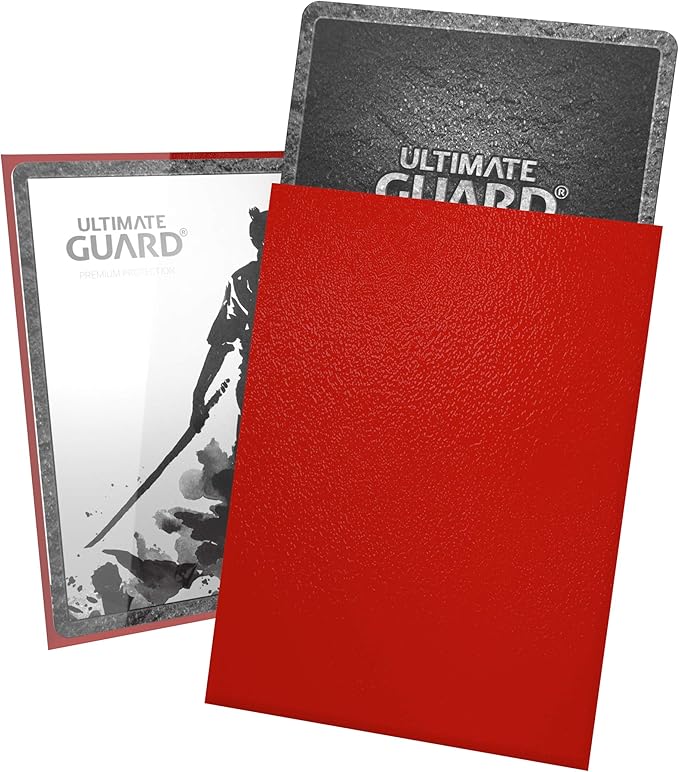Ultimate Guard Katana Card Sleeves: 100 Standard Size TCG Sleeves, 66 x 91mm, Red Back, Tournament Quality, No PVC & Acid-...