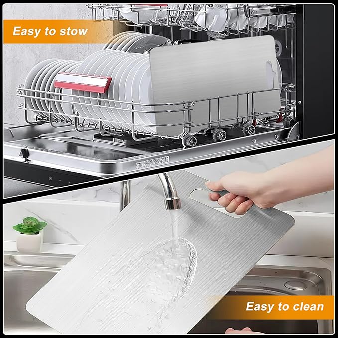Titanium Cutting Board Set of 3, 3Pcs Stainless Steel Cutting Board, Double Sided Food Grade Non Stick Chopping Cutting Boards for Meat Fruit Vegetable ((18L*12W) +(14L*10W)+(11.5L*8W))
