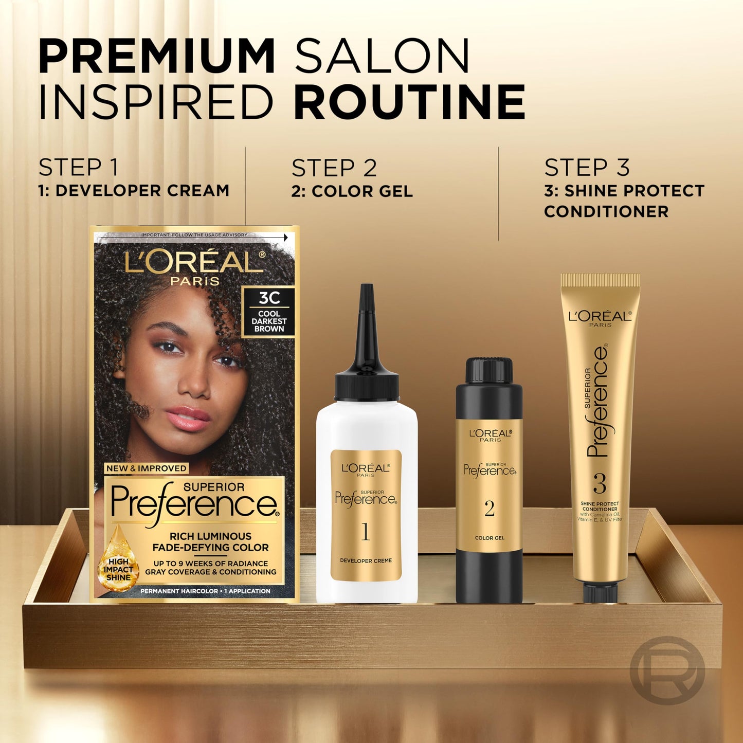 L'Oreal Paris Superior Preference Fade-Defying + Shine Permanent Hair Color, 5CG Iced Golden Brown, Pack of 1, Hair Dye