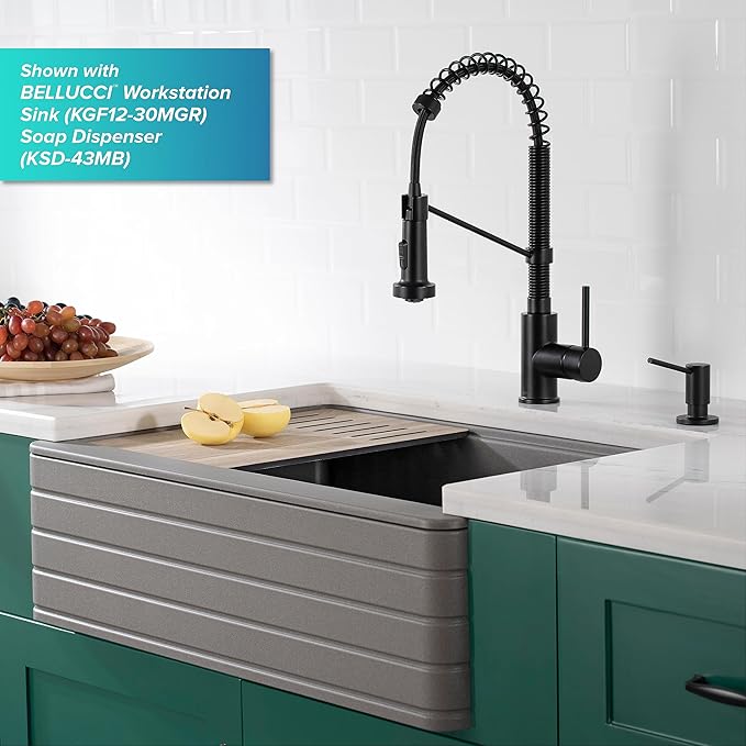 KRAUS Bolden Touchless Sensor Commercial Style 2-Function Single Handle Pull-Down Kitchen Faucet in Matte Black, KSF-1610MB