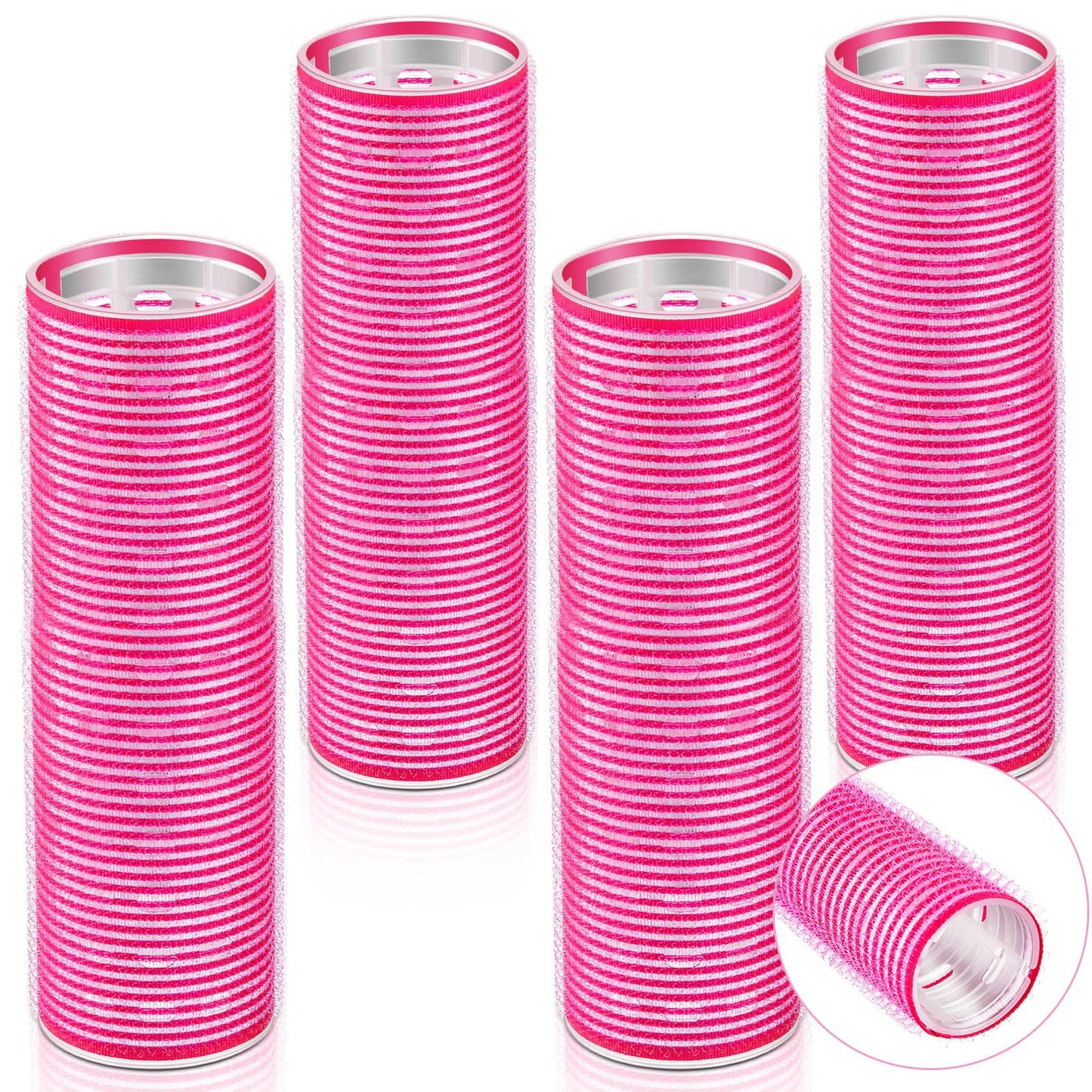 WILLBOND 4 Pcs Long Hair Rollers for Bangs Aluminum Core Curlers Thermal Self Grip Roller for Long and Medium Hair Women Hairsty