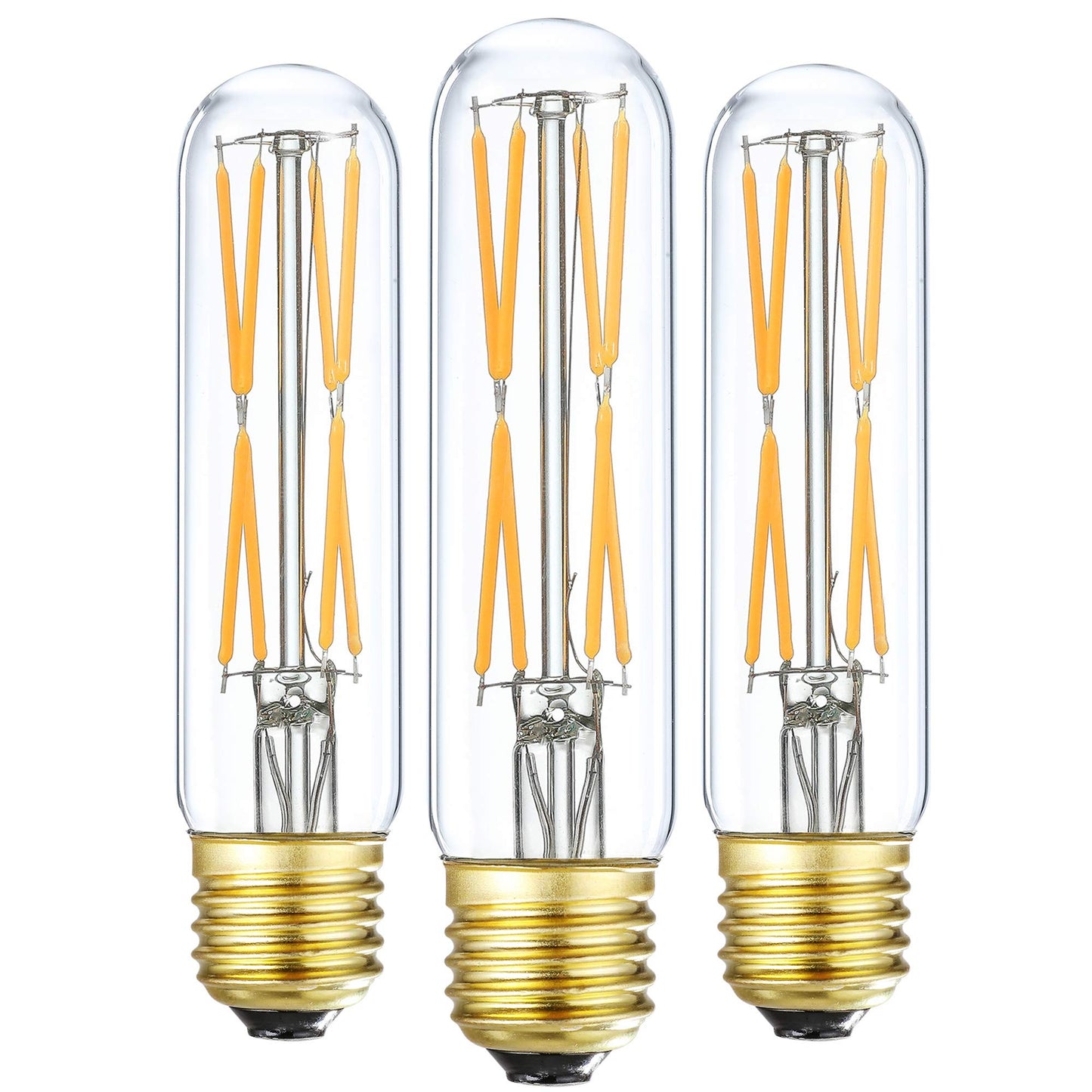 XININSUN T10 LED Bulb 8W Dimmable 2700K Warm White 850lm Clear Glass E26 Base 3 Pack