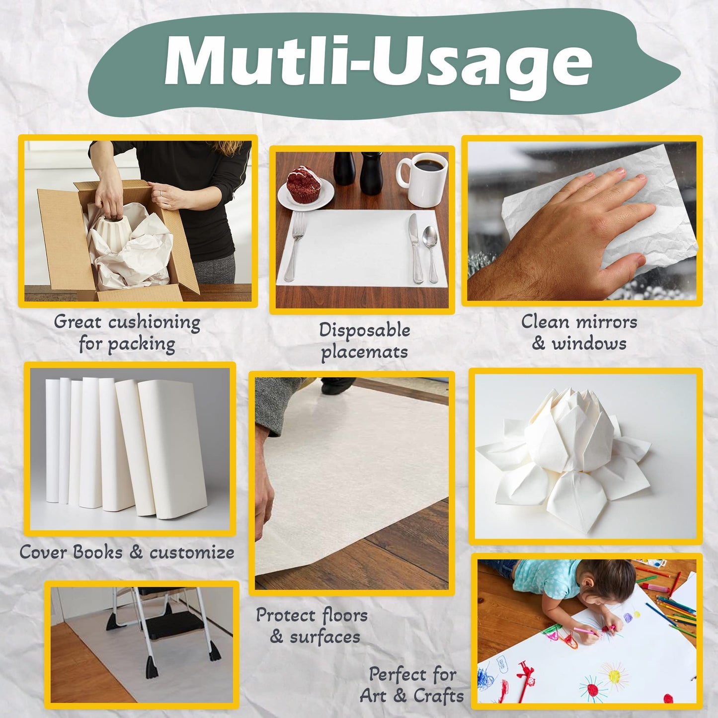 Newsprint Packing Paper – 320 Sheets, Large 27" x 17" Unprinted Packing Paper Sheets for Moving, Shipping, Wrapping & Storage | Packaging Paper for Moving, Packing, Made in USA.