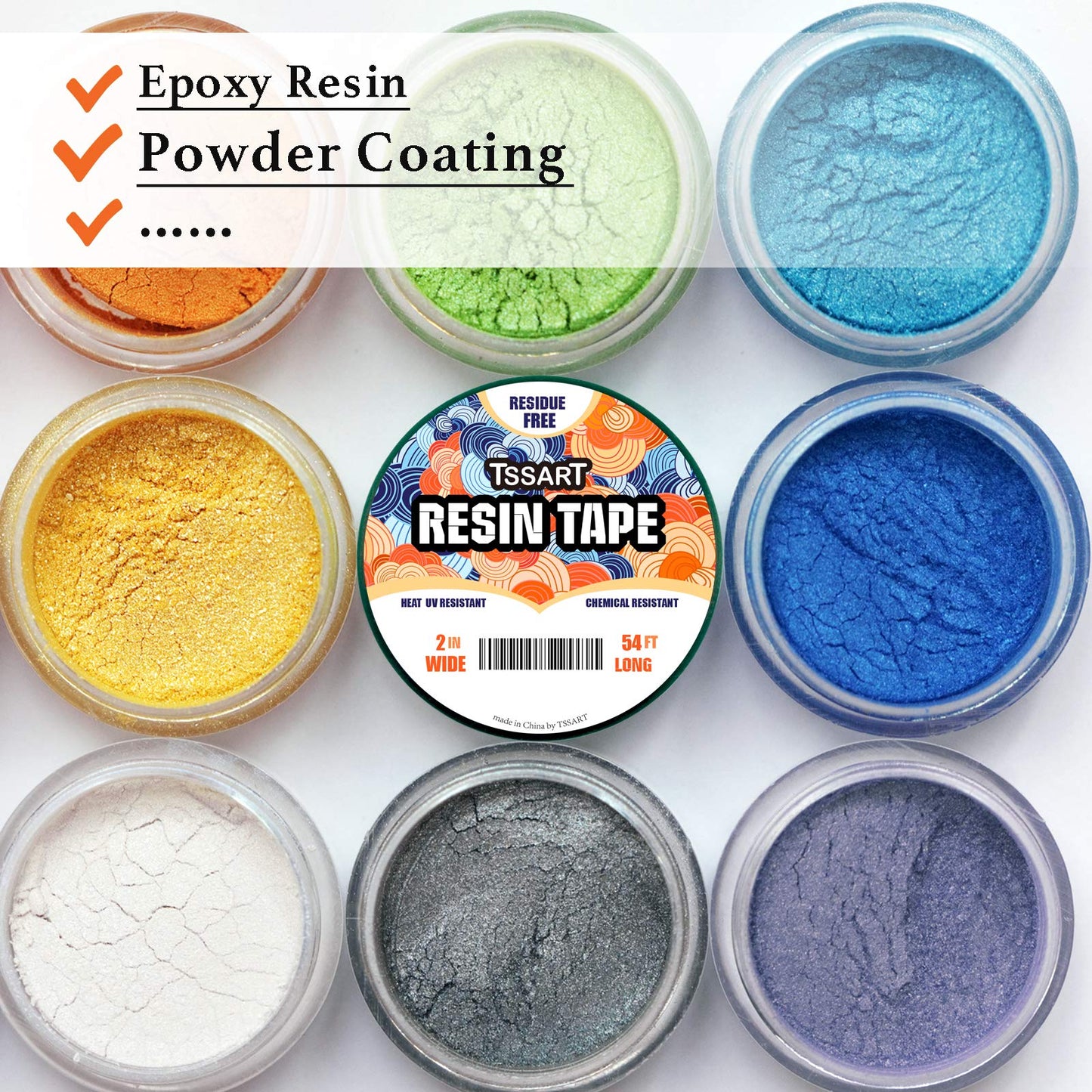 TSSART Resin Tape for Epoxy Resin Molding - Thermal Silicone Adhesive Oxidation and High Temperature Resistance Easy Peeling, Epoxy Release Tape for River Tables - 2 inch Wide 54FT Long