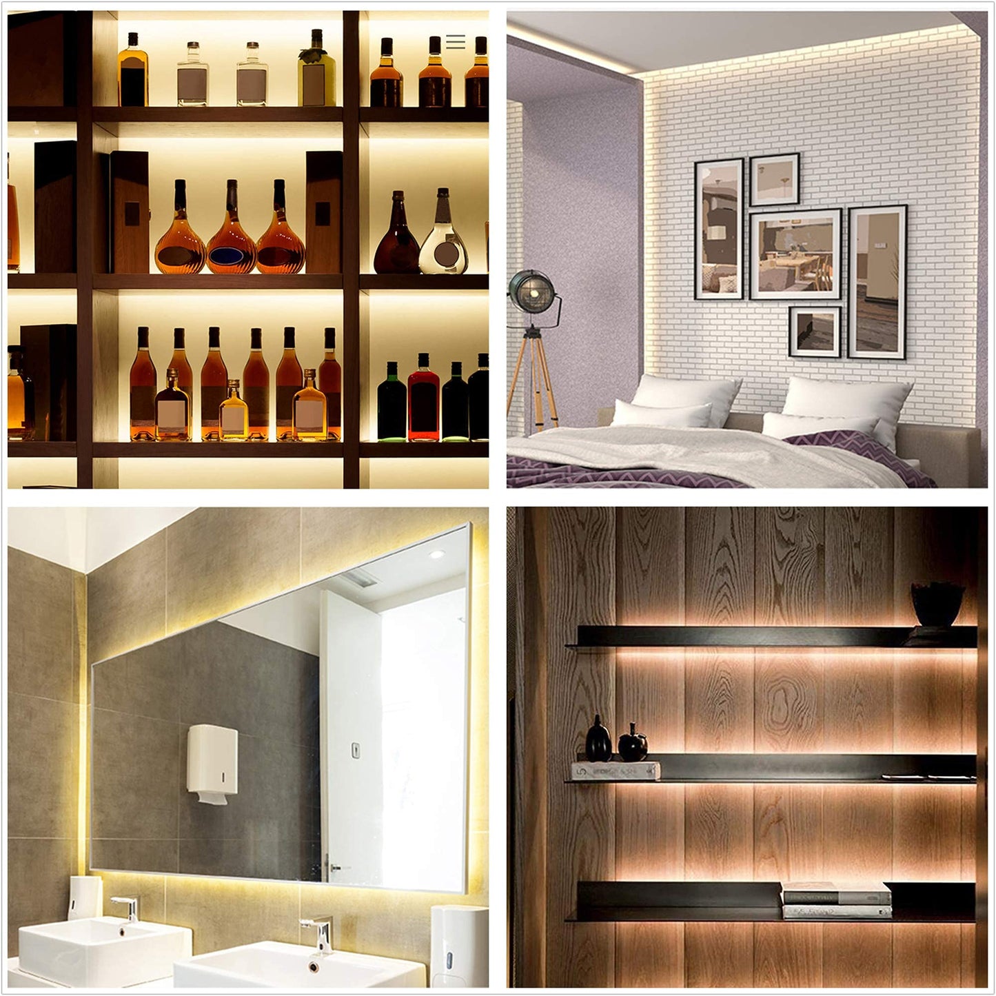 Smart Direct LED Strip Lights, 9.8 Ft, 90 LED, Battery Operated, Waterproof, Dimmable, Warm White
