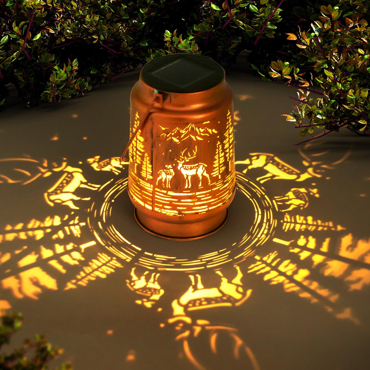 Solar Lanterns Outdoor Garden Decor  Gifts For Women  Mom  Grandma  Birthday  Thanksgiving  Decorative Waterproof Hanging Metal Led Light For Yard  Patio  Lawn  Landscape  Backyard (Deer)
