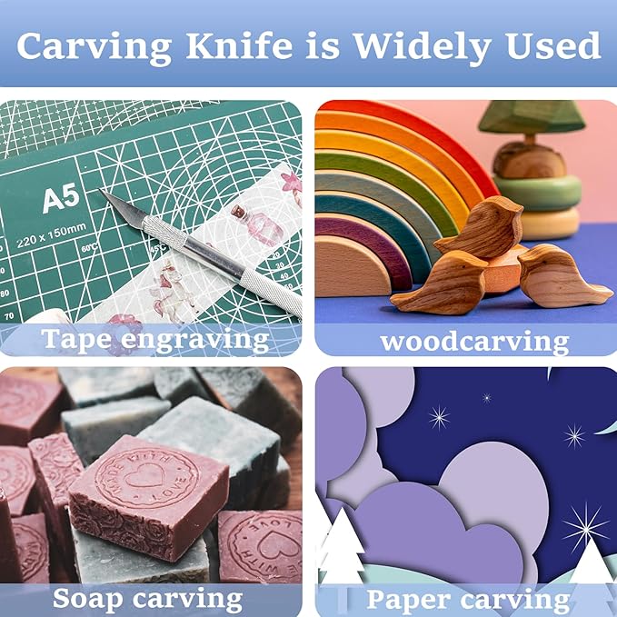 10 PCS Exacto Knife with 20 PCS Spare Sharp Blades, Profession Craft Hobby Knives for DIY, Art, Cutting, Modeling, Scrapbooking and Stencil(Sliver)