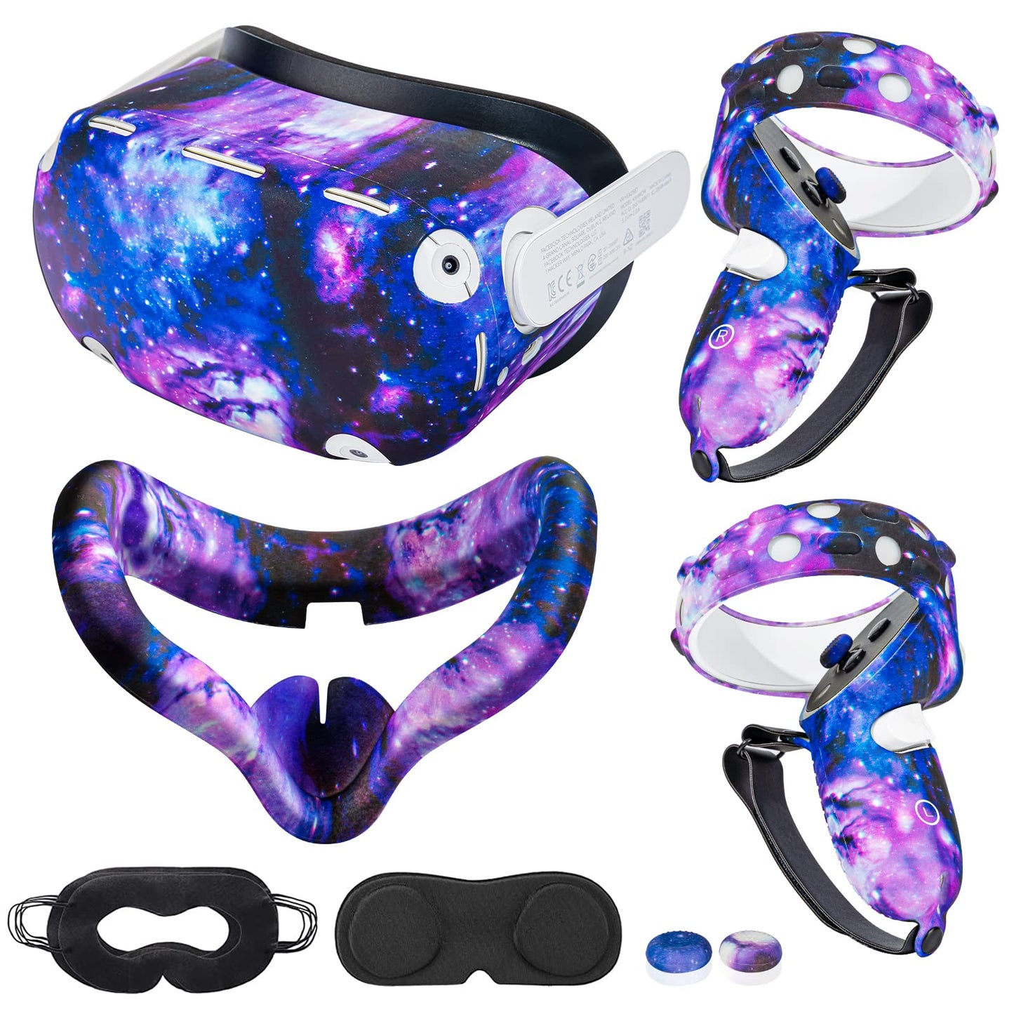 Compatible with Oculus Quest 2 Accessories,Silicone face Cover, VR Shell Cover,Compatible with Quest 2 Touch Controller Grip Cov