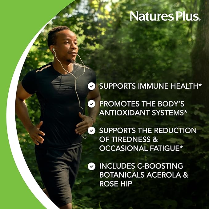 Natures Plus Super C Complex - 1000 mg Ascorbic Acid, 90 Vegetarian Capsules - High Potency Vitamin C Supplement, Antioxidant - Gluten-Free - 45 Servings
