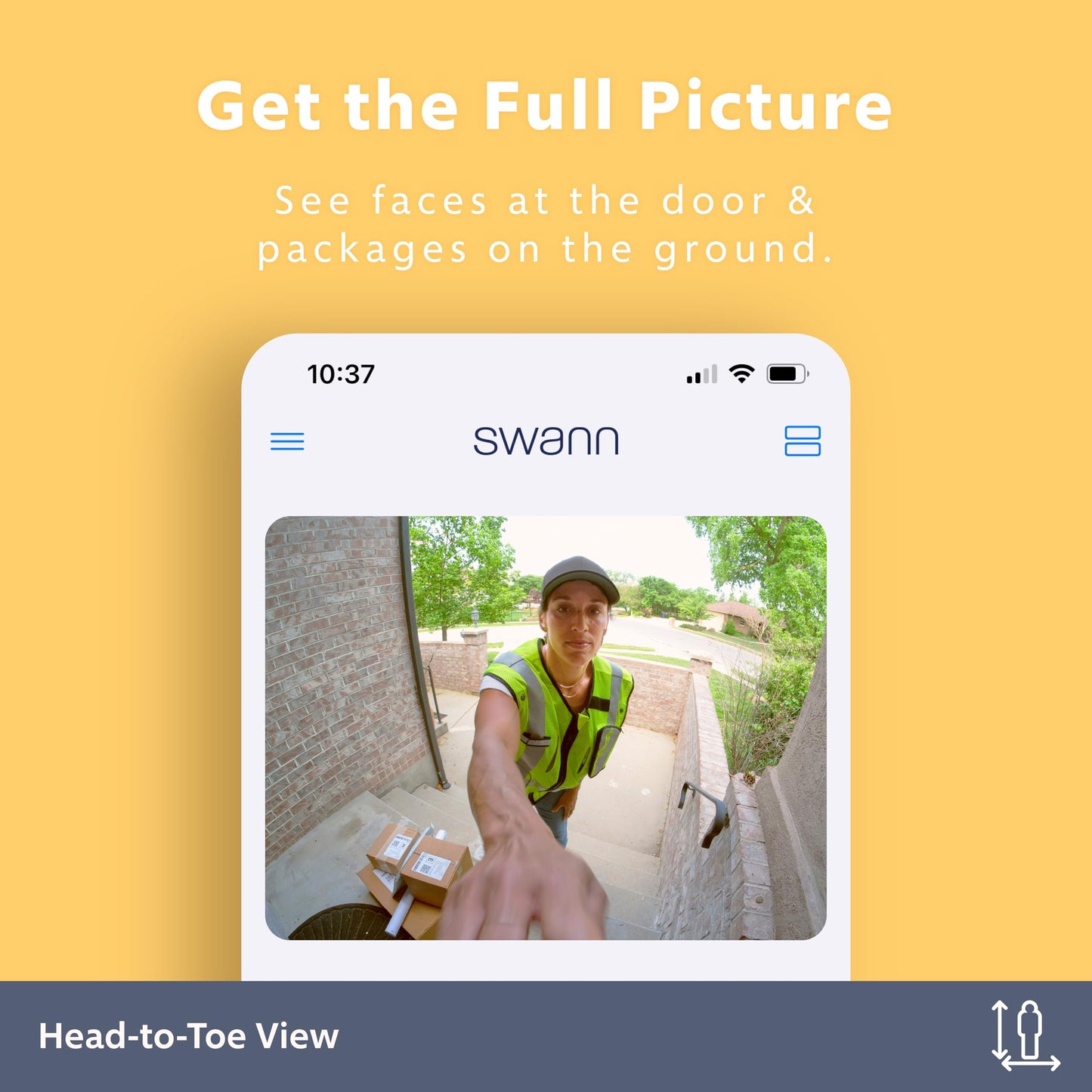 Swann Evo Video Doorbell: Hd Video, Wired Or Wire-Free, 140 Head-To-Toe View, Advanced Person/Sound/Motion Detection, Live View,