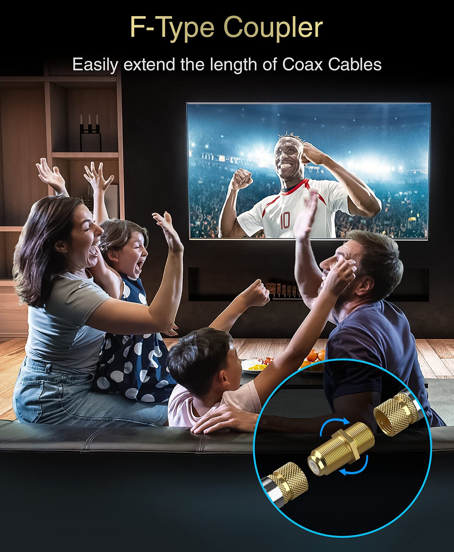 Bluerigger Coaxial Coupler (2 Pack) - Cable Connectors For Coaxial Cable Extension, F81 Extension Adapter - Works With Hdtv, Ant