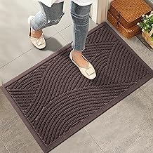 HIYARD Sturdy Front Door Mat, Absorbent Muddy Dirt Resist Welcome Door Mats Outdoor Indoor, Stain and Fade Resistant, Non-...