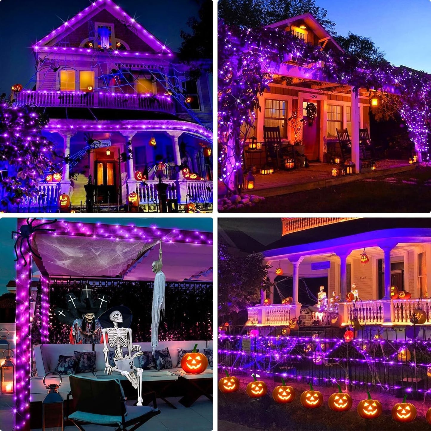 Dolucky Solar String Lights, 500 LED, Purple, 19 Modes, Outdoor Halloween Decoration