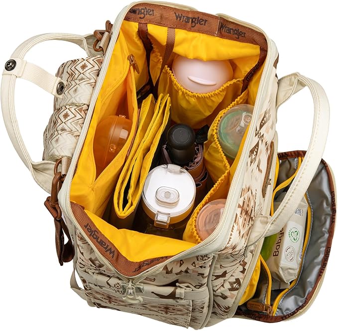 Montana West Wrangler Diaper Bag Backpacks Western Backpack Purses Multi-function Baby Bags for Mom with Waterproof Changing Pad & Pacifier Case