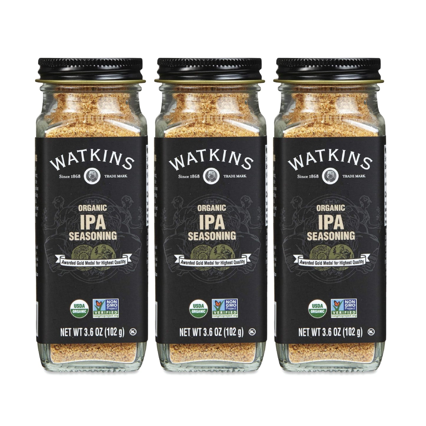 Watkins Gourmet Organic Spice Jar  IPA Seasoning  3.6 oz. Bottle  3-Pack