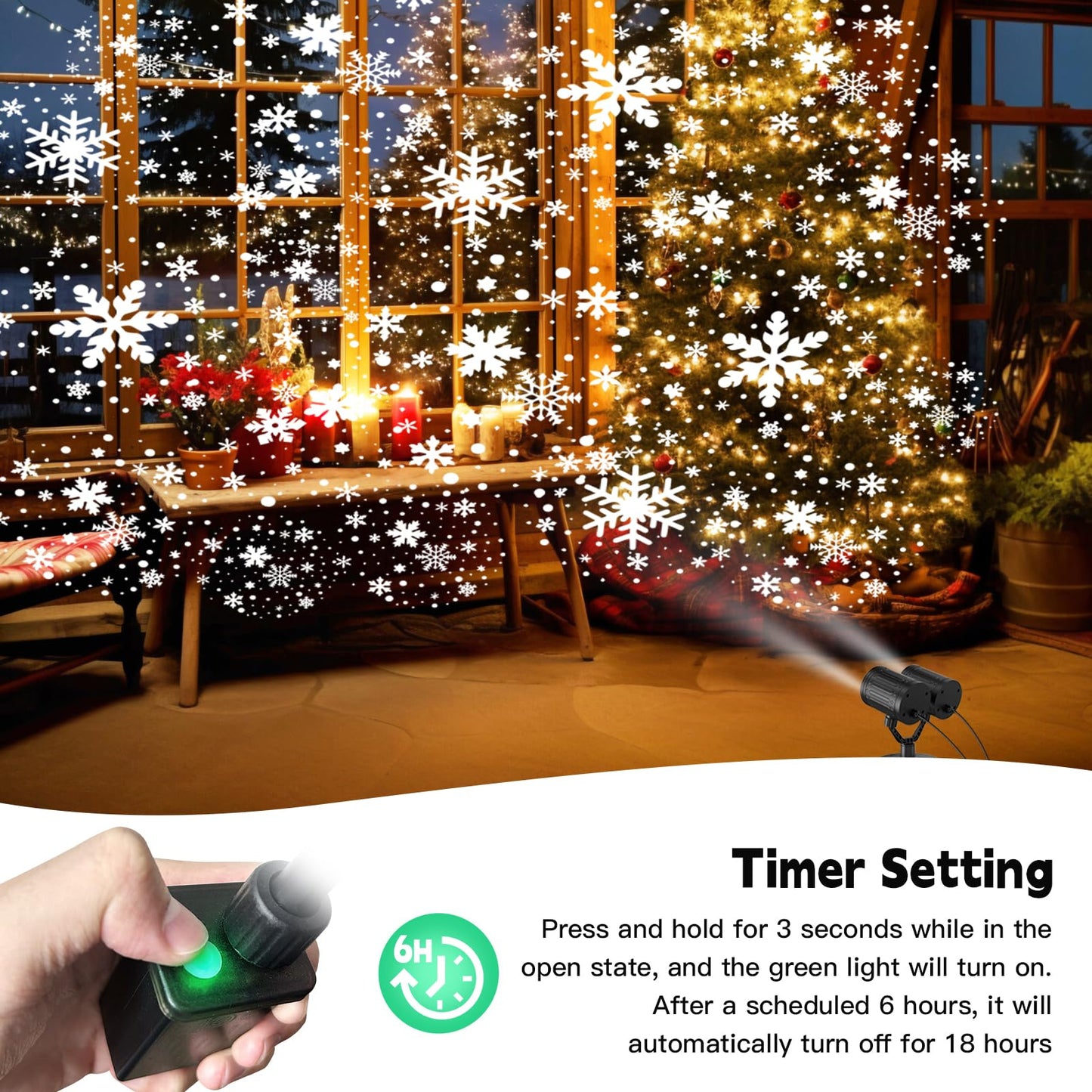 afzdby Christmas Snowflake Projector Lights, Dual Head, Waterproof, Model SW-PL-13, Decorative Lighting for Indoor/Outdoor Use