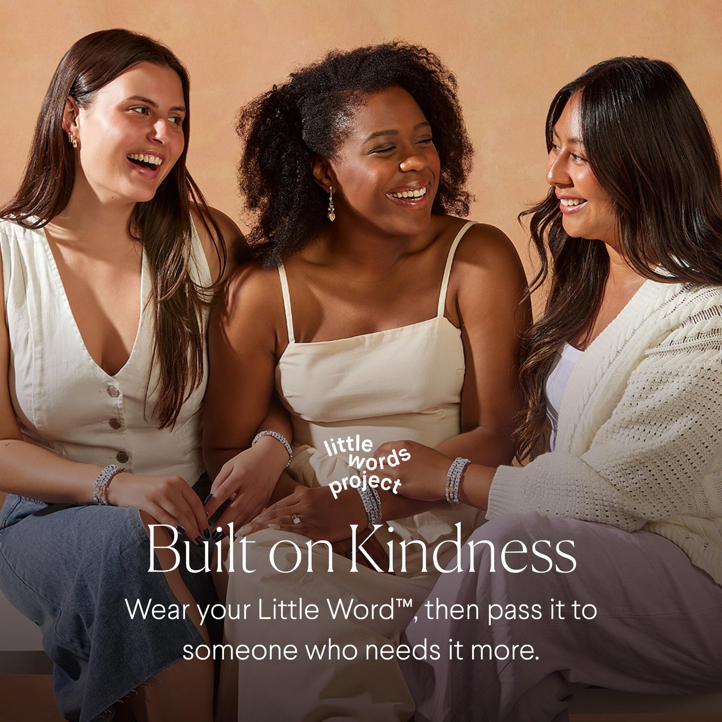 Little Words Project Shimmer Bracelet, The Original Word Bracelet, Made with Colorful Beads and Plated Brass Hardware, Handcraft