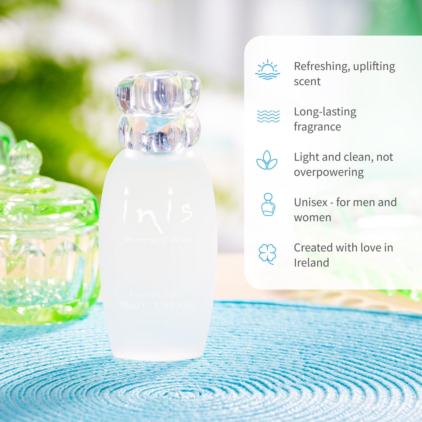 Inis the Energy of the Sea Cologne Spray - Unisex Perfume for Women and Men - Clean, Fresh, Ocean Cologne - 1.7 Fl Oz