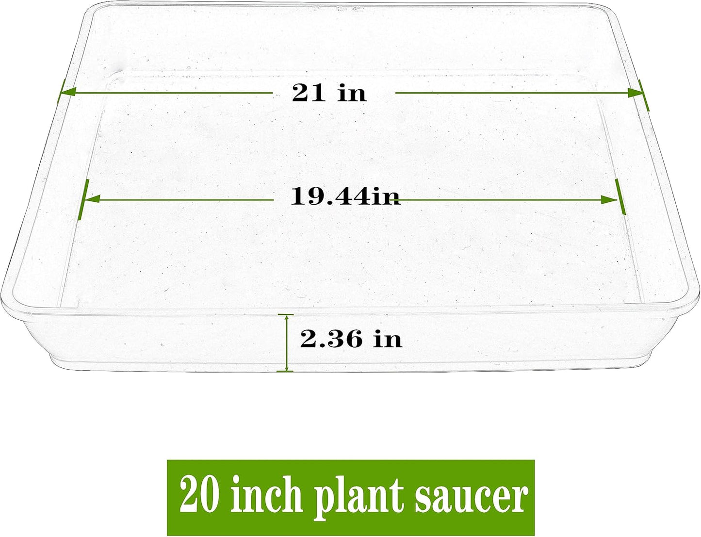 Square Plant Saucer 20 22 Inch 2 Pack, Extra Large Plant Saucers, Deep Plant Trays for Pots, Heavy Plastic Water Tray Tor Plants, Planters for Indoors and Outdoors Plants (20 inch Black)