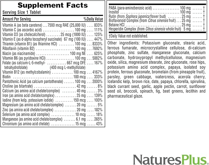 NaturesPlus Ultra II Daily - 30 Tablets - Multivitamin with Whole Foods for Overall Well-Being - Supports Energy & Immune Health - Sustained Release - 30 Servings