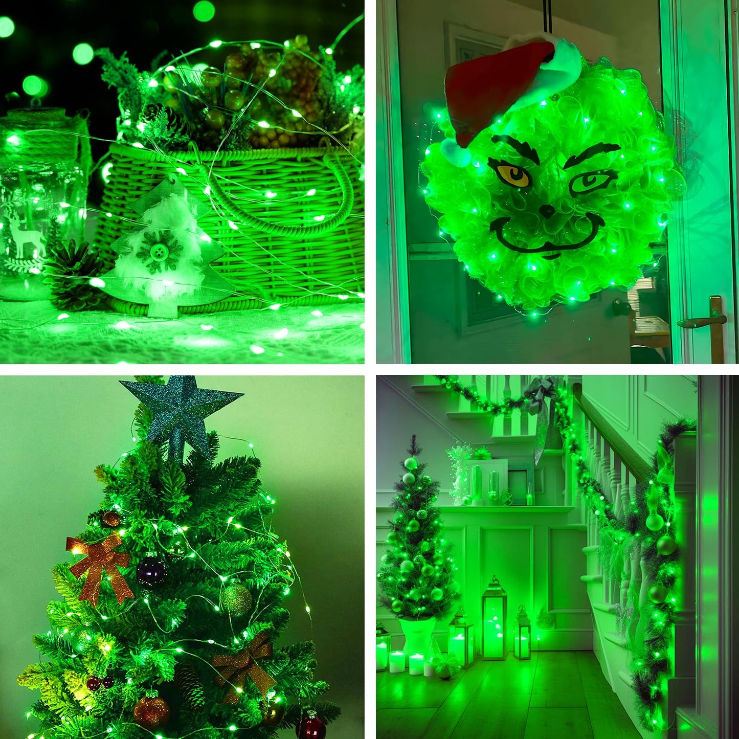 Jmexsuss 2 Pack Green Fairy Lights, 400 Led 132Ft Twinkle Lights With Remote, 8 Modes For St. PatrickS Day, Halloween, Xmas Decorations