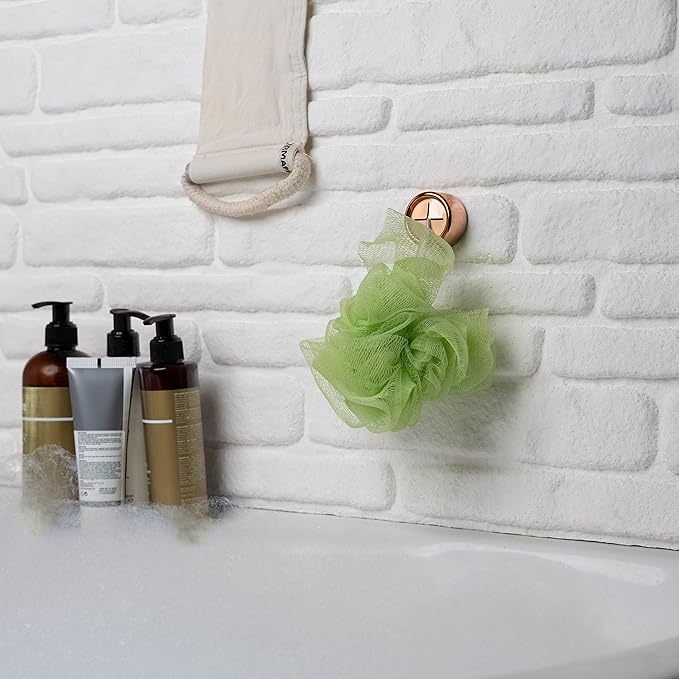 HEFA Modern Elegant 4 Pack Towel Hooks, Rose Gold, Plastic, Wall Mount, 2 Pounds Max Weight, Kitchen, Bathroom