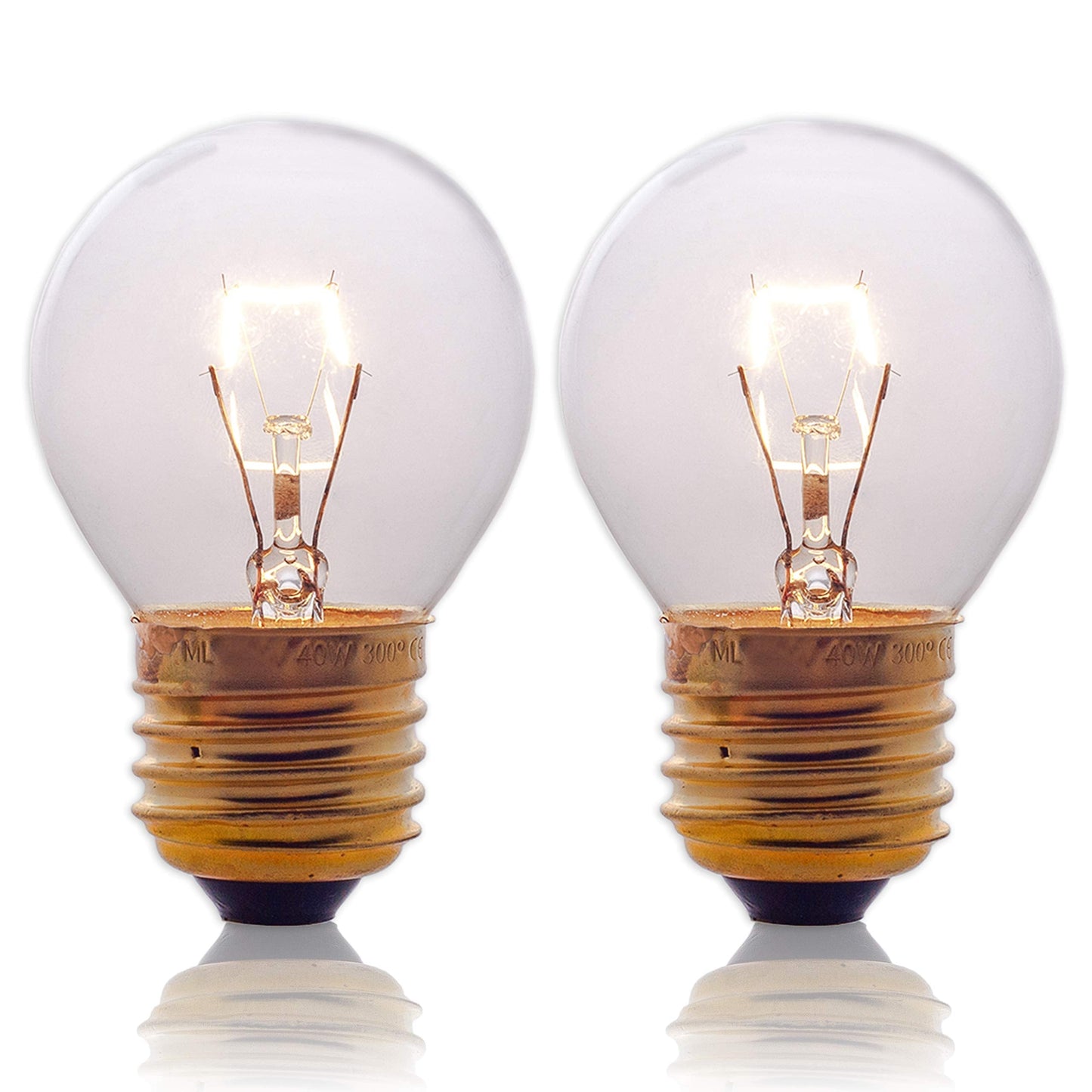 Soulight Oven Light Bulbs – 40W Incandescent, Warm White, G45 E26/E27, 400 Lumens, 2 Pack