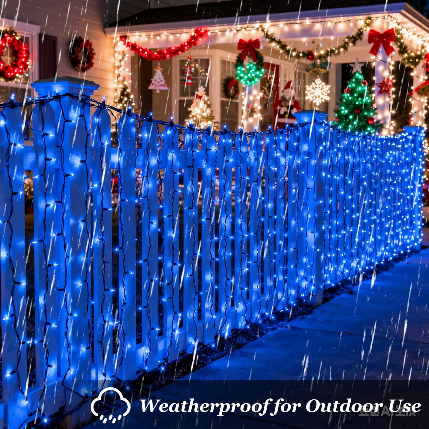 1500 Led Christmas Lights Outdoor With 12 Modes  470Ft Green Wire Christmas String Fairy Lights With Timer & Dimmable  Waterproof Twinkle Tree Lights For House Patio Party Wedding Xmas Decor  Blue