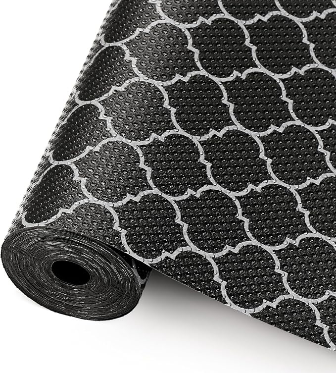 Cooyes Shelf Liner – Non-Slip Shelf Liners for Kitchen Cabinets – Waterproof Shelf Paper with Modern Pattern – Durable EVA Cabinet Liners