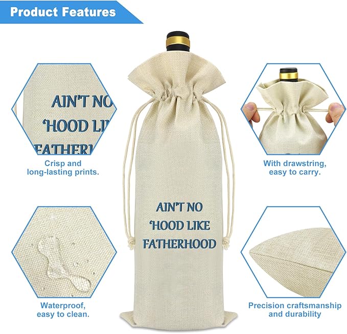 Dad Appreciation Gifts from Daughter Son Wine Bag Gift Father Dad Birthday Gifts Thank You Gift for Dad Thanksgiving Christmas Fathers Day Gift for Dad Grandpa Husband Step Dad Wine Bottle Bag