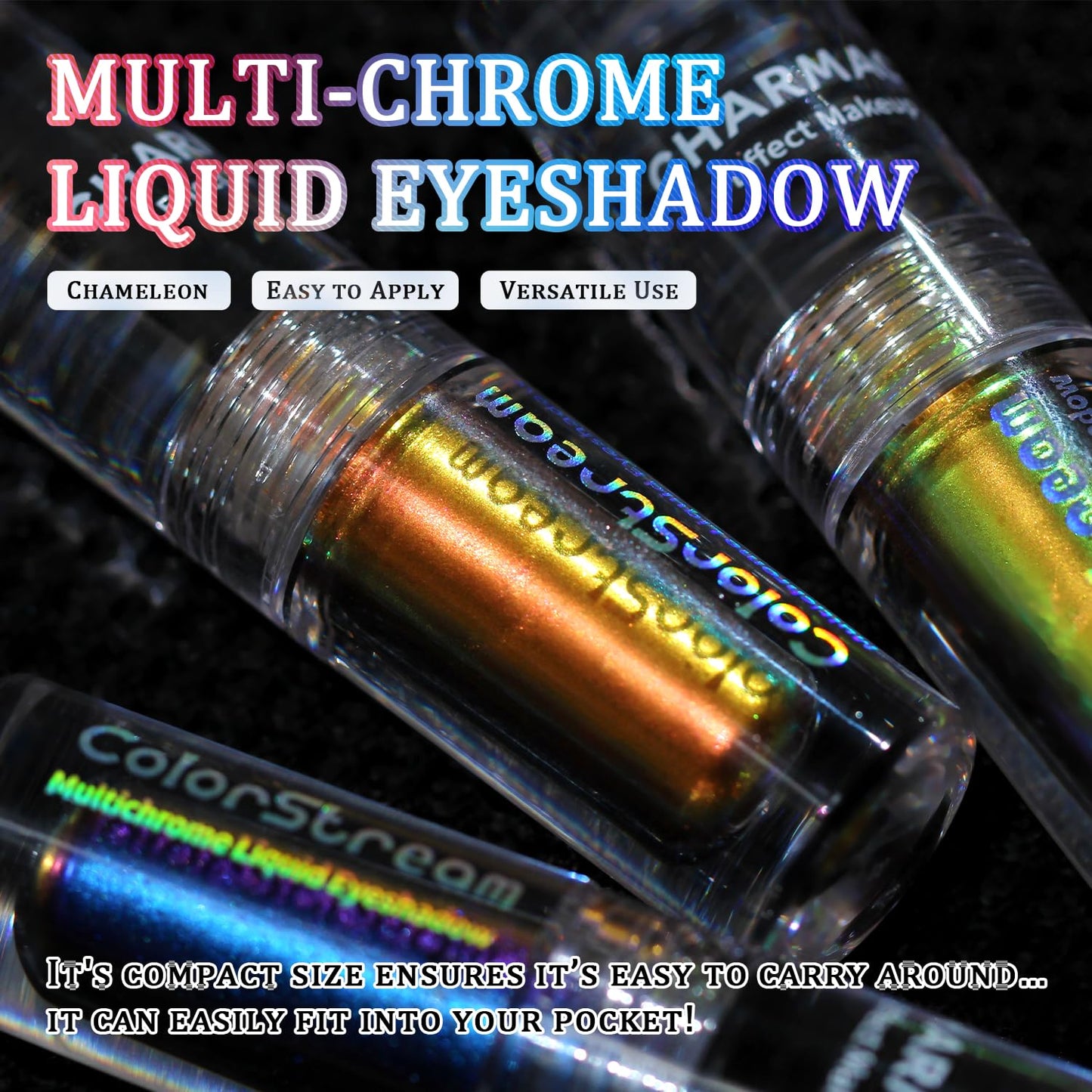 CHARMACY Liquid Chameleon Eyeshadow, Intense Color Shifting, Highly Pigment, Long-lasting With No Crease, Multichrome Eyeshadow