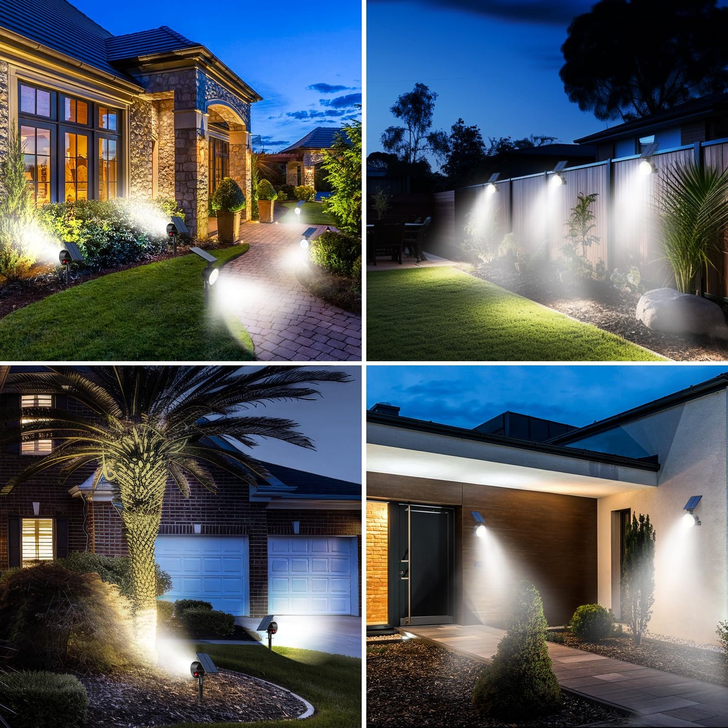 Nipify 2 Pack Solar Spot Lights Outdoor Waterproof With 3 Modes  Solar Spotlight Light For Outside Yard Landscape Lighting Pathway Lights Wall  Cool White