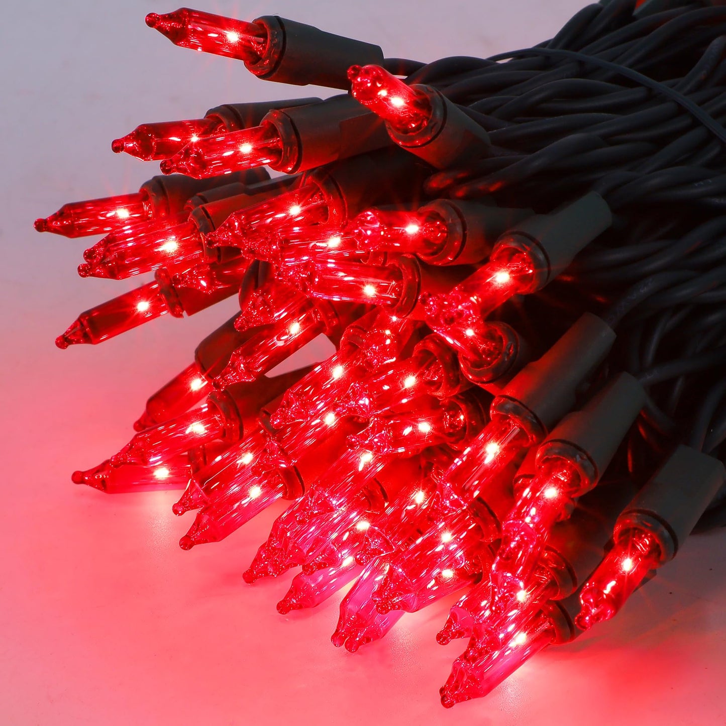 Watereem 2 Pack Red Christmas String Lights  100 Count Each  Incandescent Mini Christmas Lights  Connectable Xmas Tree Light For Indoor Outdoor Garland Birthday Holiday Wedding Festival Party